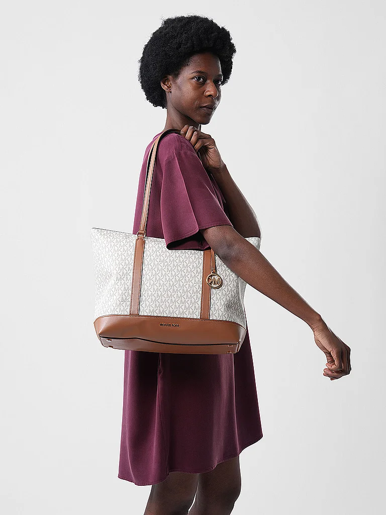 Michael Kors pour femme. 30S6G3PT3B Sac à main monogrammé à la vanille (OSFA), Beige, Casuel, Polyuréthane 3